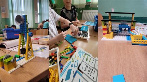 Dziecko budujące model remizy strażackiej z ceramicznych cegiełek