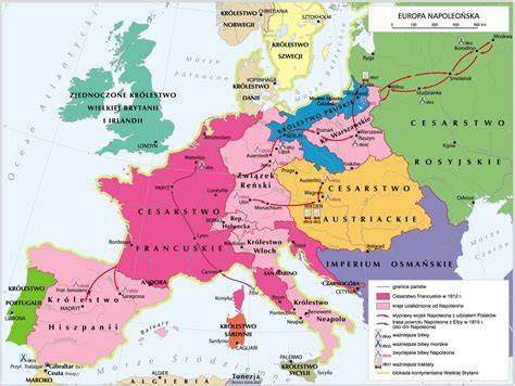 Mapa wyprawy Napoleona na Moskwę