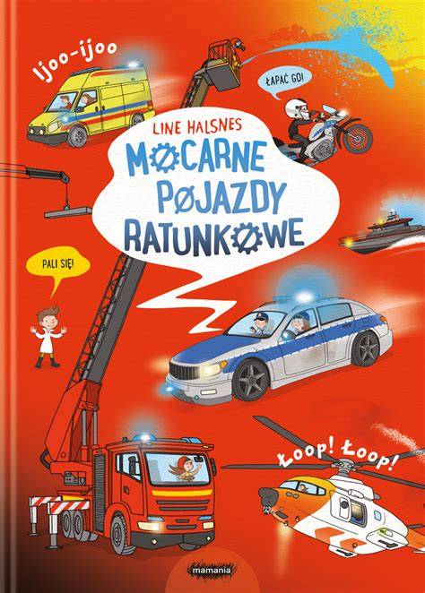 Schemat przedstawiający główne pojazdy ratunkowe z serialu, takie jak wóz strażacki Jupiter czy drezyna Bessie