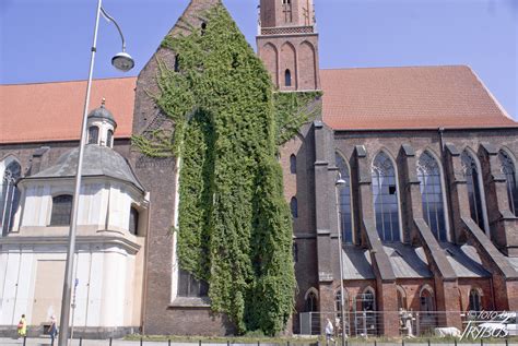 Zniszczona wieża kościoła św. Wojciecha po pożarze