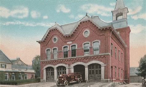 Historical photo of the first fire station or firefighters in Łukawiec from the early 20th century