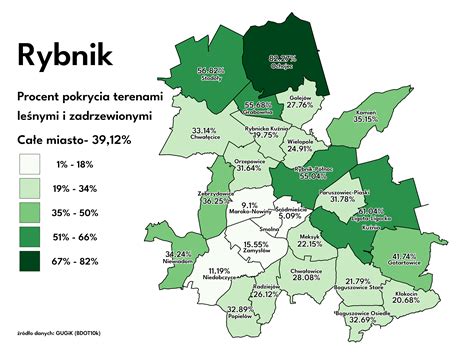 Mapa Rybnika z oznaczonymi miejscami podpaleń