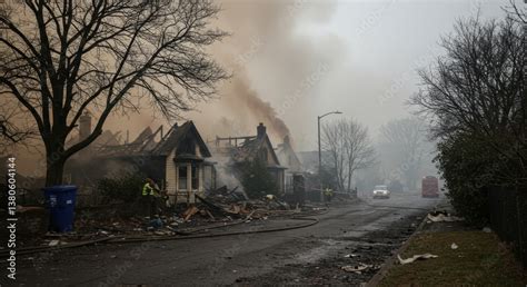 Thematic photo of a large fire with visible smoke and emergency vehicles