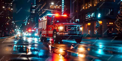 Thematic photo of emergency services vehicles at night with flashing lights, possibly with a smoke-filled building in the background