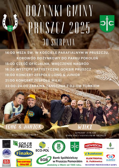 plakat informacyjny o Dożynkach Gminy Pruszcz 2025