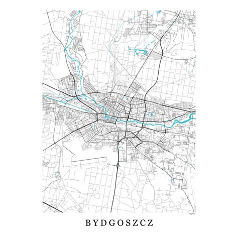 Mapa Bydgoszczy z zaznaczoną ulicą Racławicką