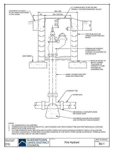 Diagram showing the construction of an underground fire hydrant