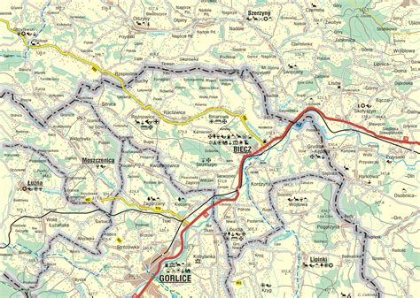 mapa gminy Biecz z oznaczonymi lokalizacjami czujników Airly, w tym OSP Libusza