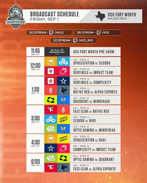 Infographics showing broadcast schedule for