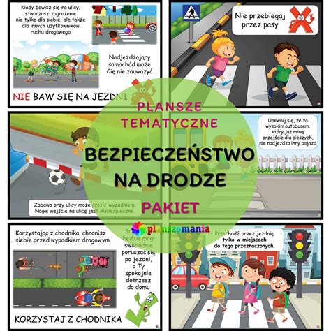 Infografika: Zasady bezpieczeństwa dzieci poza przedszkolem (np. ruch drogowy, kontakt z obcymi, zagrożenia naturalne).