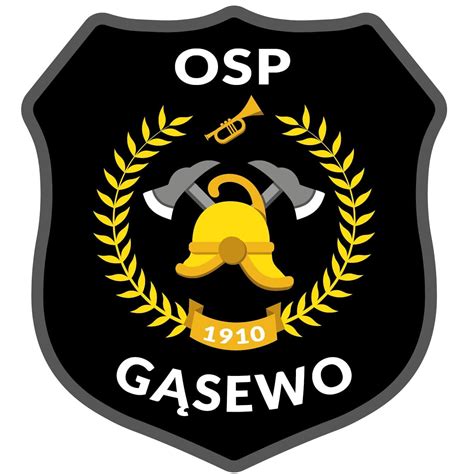 Zespołowa fotografia Orkiestry Dętej OSP Gąsewo w strojach galowych