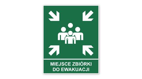 Przykład znaku przestrzennego punktu zbiórki