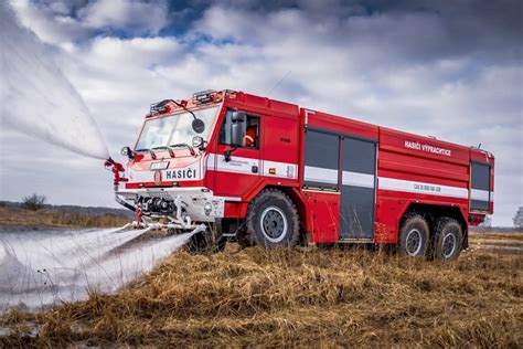 Thematic photo of a Tatra fire truck operating in challenging terrain