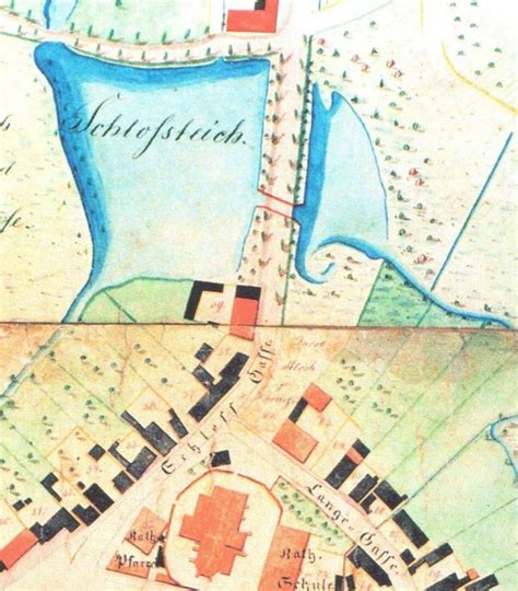 Powiększenie historycznego planu miasta Lublińca