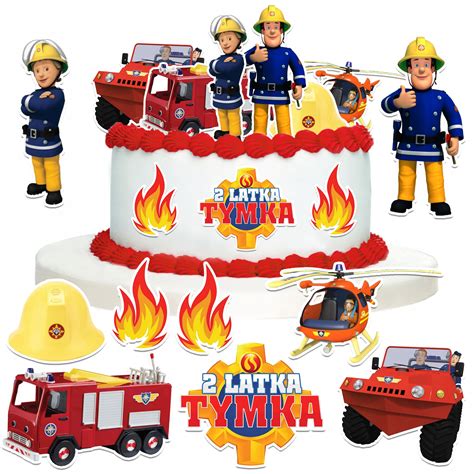 Cukrowa figurka strażaka na tort