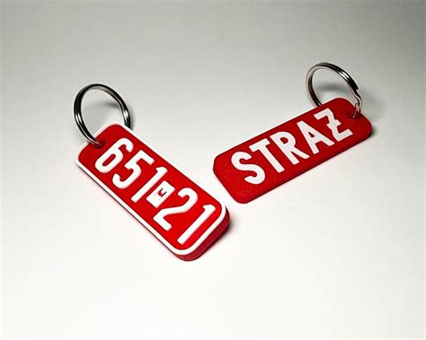 Personalizowany brelok strażacki z numerem operacyjnym jednostki