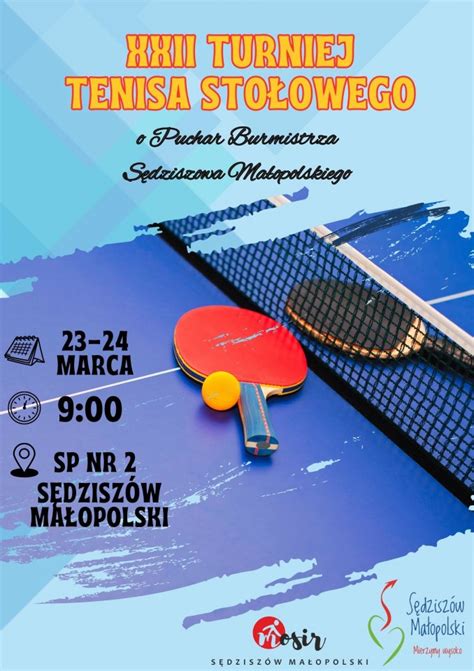 Infografika z podsumowaniem wyników turnieju tenisa stołowego w Opatówku