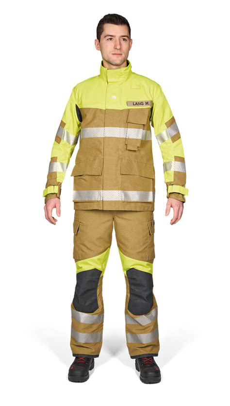 Rosenbauer GAROS G10 TR złoto-żółty na manekinie
