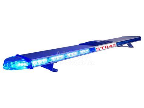 Niskoprofilowa belka ostrzegawcza LED o długości 1450 mm z napisem STRAŻ