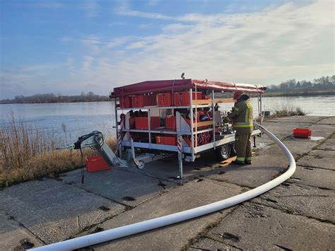 zdjęcie strażaków ratujących łanię z wody