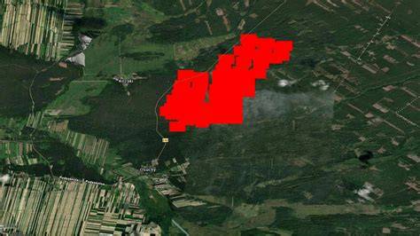 historyczne zdjęcie satelitarne lub mapa zasięgu pożaru Black Dragon