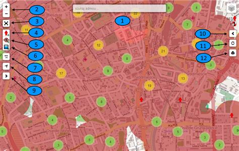 Mapa rozmieszczenia hydrantów 