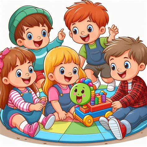 Zdjęcie dzieci bawiących się figurkami i układających puzzle ze Strażakiem Samem