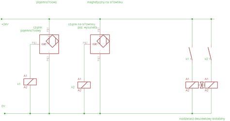 Schemat budowy czujnika magnetycznego z magnesem i kontaktronem