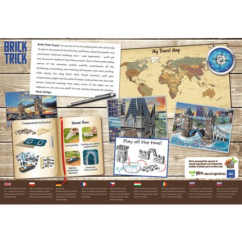 Infografika przedstawiająca naturalne składniki klocków ceramicznych Brick Trick