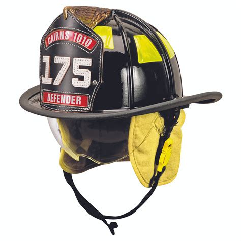 Photo showing different models of fire helmets side by side