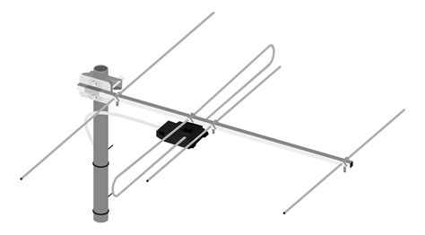 Widok polaryzacji poziomej anteny telewizyjno‑radiowej DIPOL‑4-5‑12 DAB DVB‑T/T2