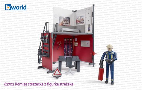 Zestaw z remizą strażacką BRUDER bworld, figurką strażaka i akcesoriami