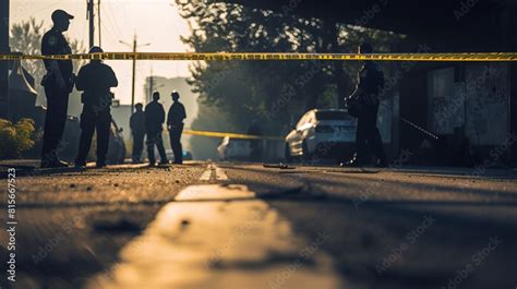 Photo of police officers at a crime scene or damaged shrubs