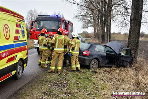 Służby ratunkowe na miejscu wypadku drogowego w Rzepinie