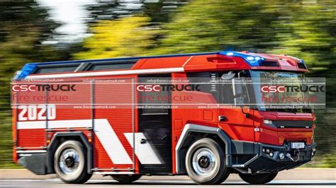 Thematic photo of a modern fire truck with 4x4 drive in difficult terrain