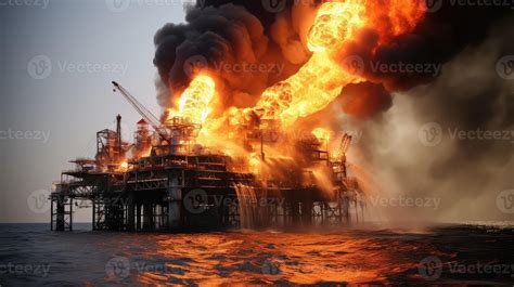 Thematic photo of an oil well fire in Indonesia