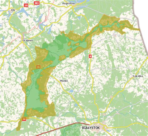 Mapa pożarów Biebrzańskiego Parku Narodowego