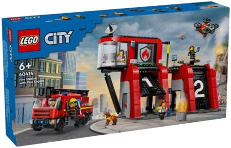 Opakowanie zestawu LEGO City Remiza strażacka z wozem strażackim 60414