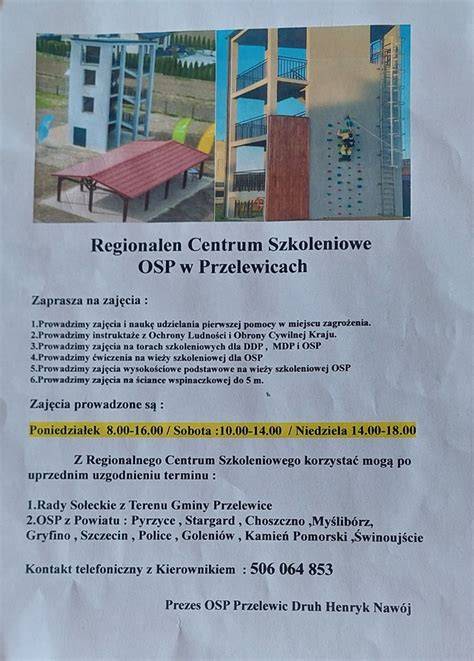 Projekt Regionalnego Centrum Szkoleniowego OSP w Przelewicach