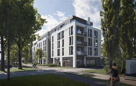 Zdjęcie przedstawiające nowoczesną kamienicę z mieszkaniami na sprzedaż w Brodnicy.