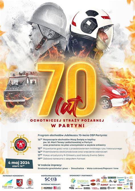 Zdjęcie przedstawiające jubileuszowe obchody 70-lecia OSP Siemiechów z widocznymi strażakami i gośćmi