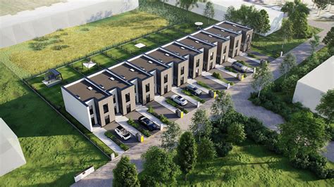 wizualizacja osiedla Eco Berensona z elementami prefabrykacji drewnianej