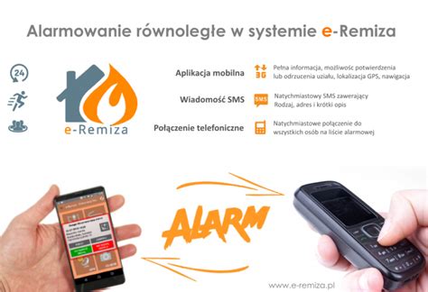 infografika przedstawiająca działanie systemu alarmowania e-Remiza