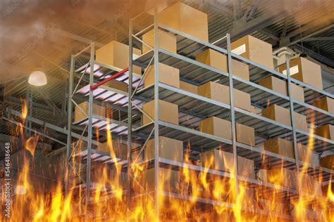 Thematic photo of burning electro-waste or a company warehouse fire