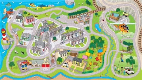 Map of Pontypandy village from Fireman Sam cartoon.