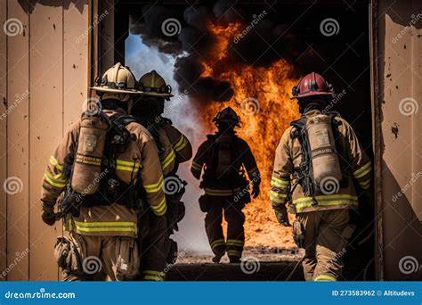 Thematic photo of firefighters conducting an exercise in a dormitory building