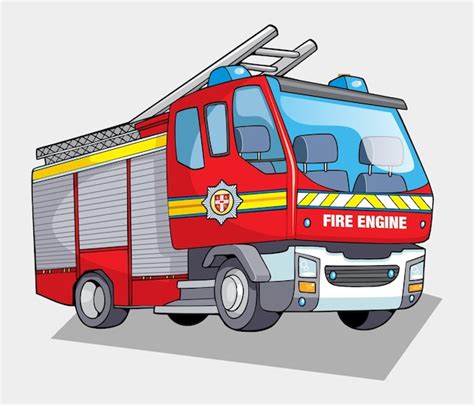 Ilustracja przedstawiająca akcję gaśniczą lub wóz strażacki