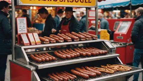 Stoiska gastronomiczne z grillem i napojami na festynie OSP