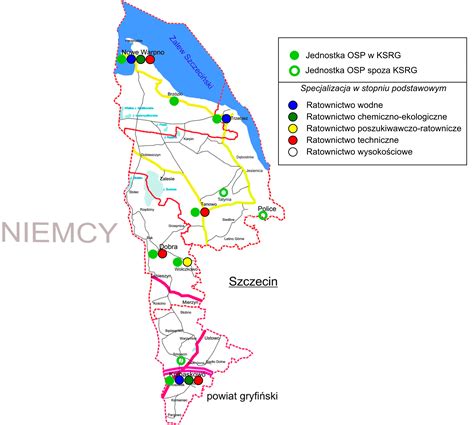 Planowana mapa rozlokowania jednostek OSP w gminie Płużnica