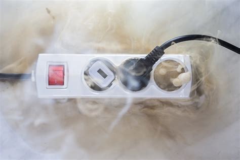 Spalone przewody elektryczne, widoczne zwarcie i uszkodzenia izolacji